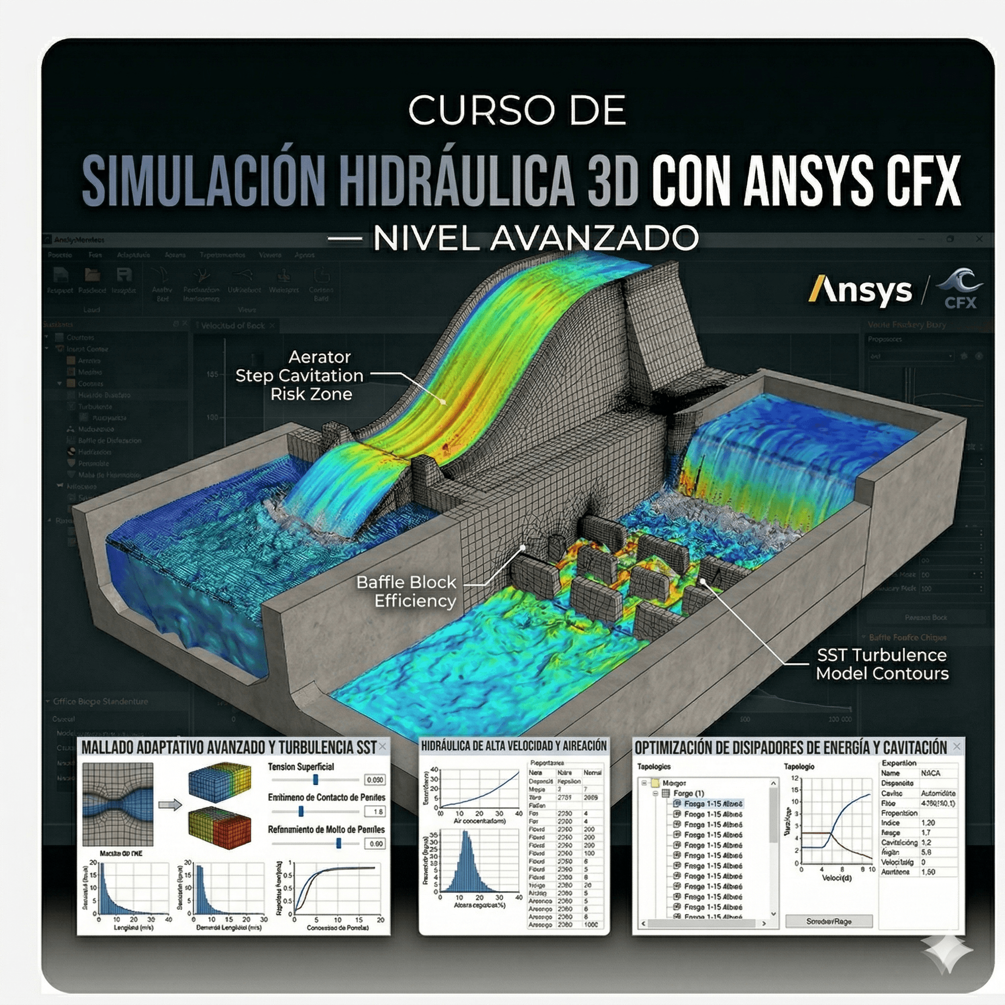 Simulación Hidráulica 3D con Ansys CFX — Nivel Avanzado